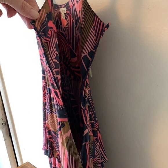 Hinge Pink Blue Floral Abstract Mini Dress, Size Small, NWT - Picture 9 of 11
